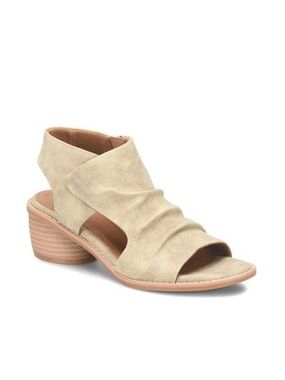 Eurosoft Carlen Ruched Slingback Zip Up Women’s Sandals -  Block Heel Size 6